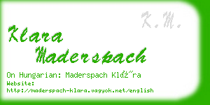 klara maderspach business card